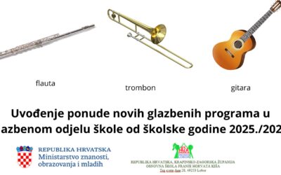 Proširenje glazbenih programa u školskoj godini 2025./2026.