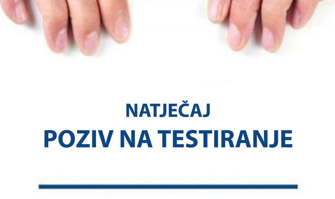 Obavijest kandidatima o testiranju za radno mjesto učitelj/ica Trombona na neodređeno nepuno radno vrijeme od 7 sati tjedno